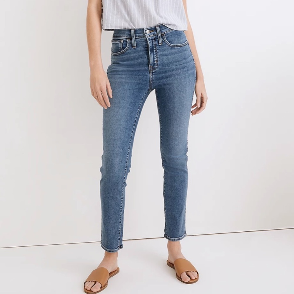 NWT Madewell High Rise Slim Straight Jeans in Women’s Petite 28